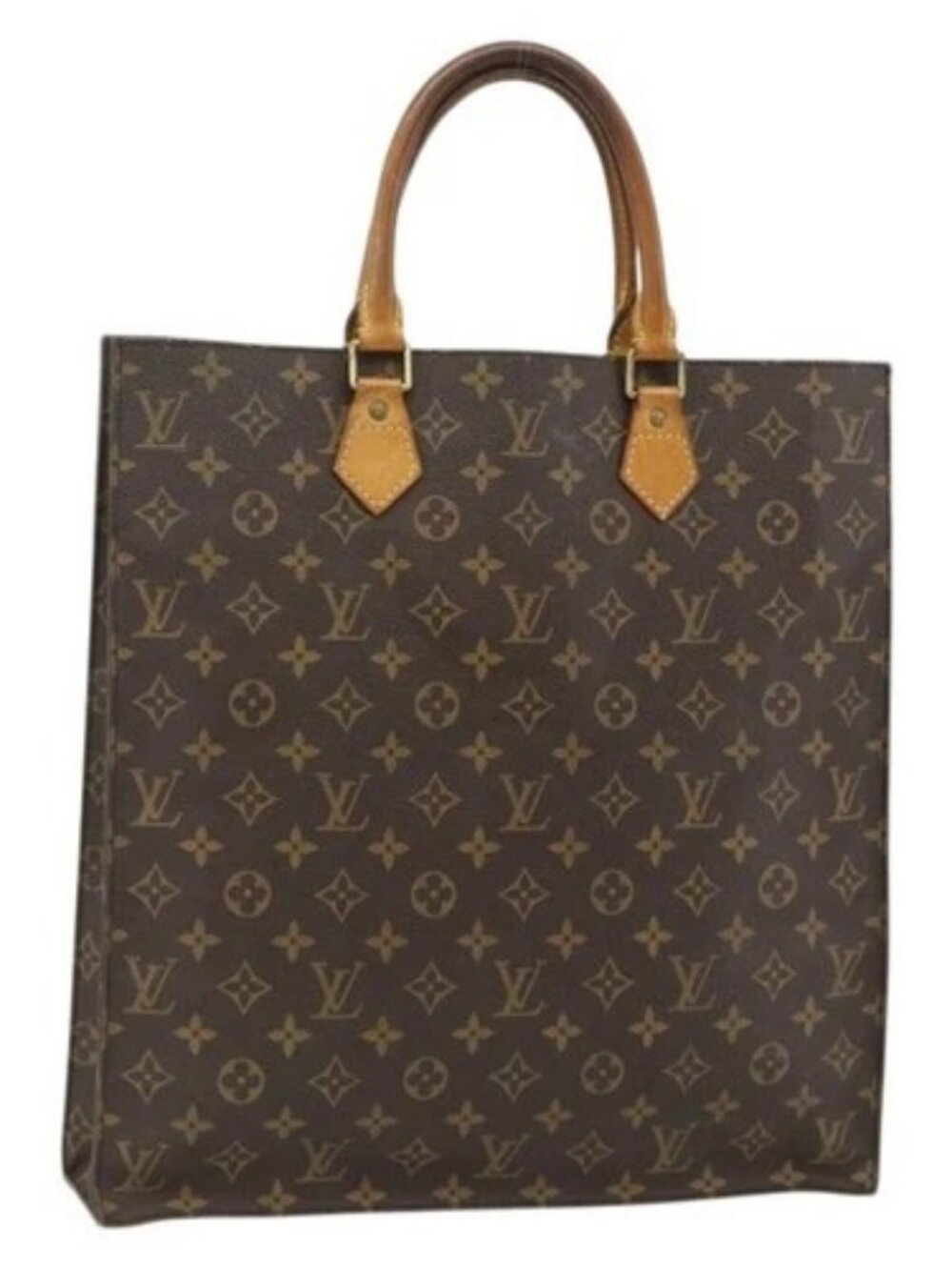 LOUIS VUITTON Monogram Sac Plat Hand Bag M51140 LV Auth ka3879